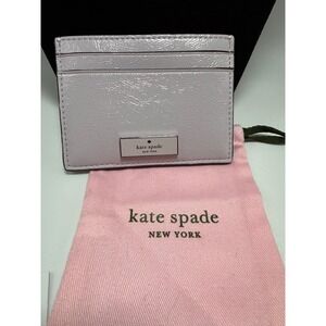 Kate Spade Bridget Card Holder Lilac Moon Crinkle Patent Leather KM552 NWT